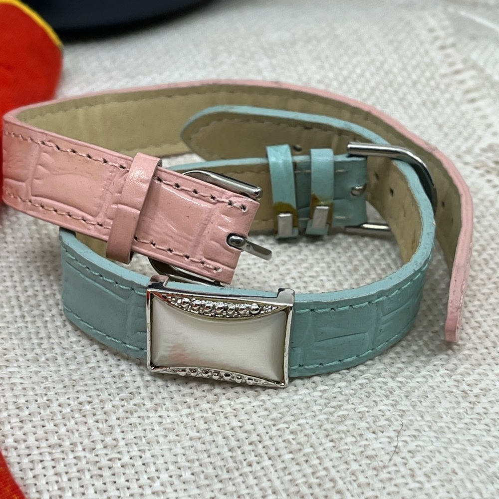 Vintage QVC Leather Wristbands with Sparkling CZ Accents (Set of 2) - Picture 8 of 12